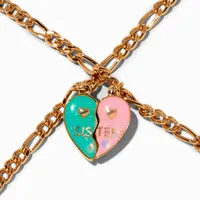 Best Friends Sisters Glow in the Dark Split Heart Charm Bracelets - 2 Pack