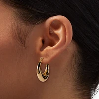 Gold-tone Round Tube 22mm Hoop Earrings