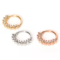 Mixed Metal 18G Crystal Luxe Cartilage Hoop Earrings - 3 Pack