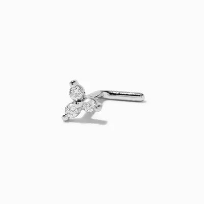 C LUXE by Claire's Sterling Silver 1/20 ct. tw. Lab Grown Diamond 18G Marquise Tripod Nose Stud
