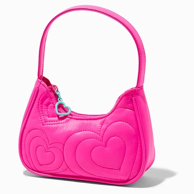Claire's Club Pink Quilted Hearts Shoulder Bag