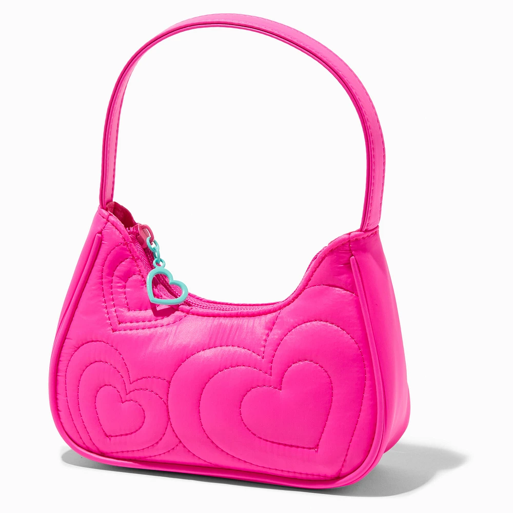 Claire's Club Pink Quilted Hearts Shoulder Bag