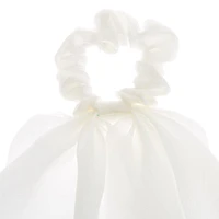 White Small Hair Scrunchie Scarf