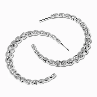 Silver-tone Bubble Hoop Earrings