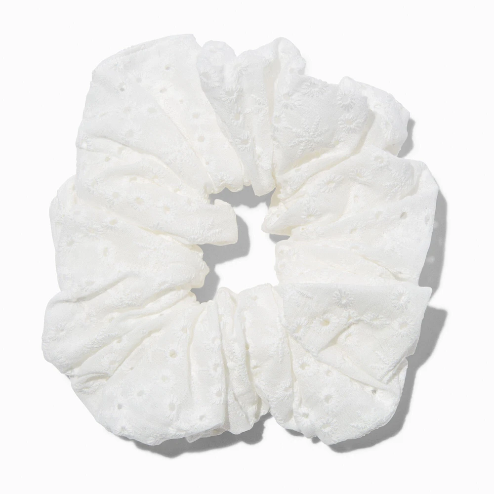 Giant White Eyelet Hair Scrunchie