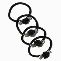 Black Rose Hair Ties - 4 Pack