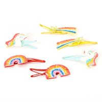 Claire's Club Rainbow Glitter Magical Snap Hair Clips - 6 Pack