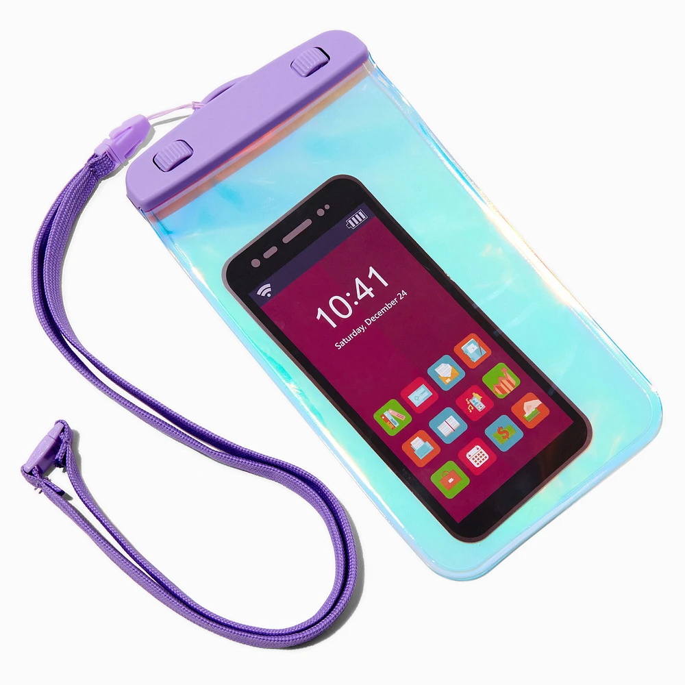 Holographic Waterproof Phone Pouch with Lanyard Strap