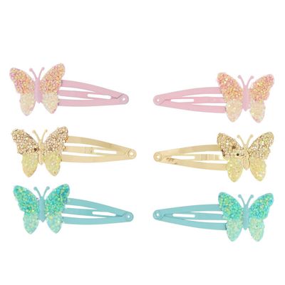 Claire's Club Butterfly Snap Hair Clips - 6 Pack