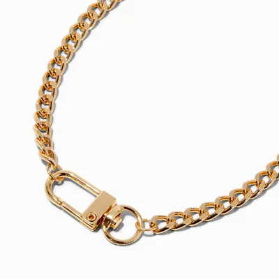 Gold-tone Mega Clasp Chain Necklace