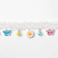 Butterflies & Flowers Tattoo Choker Necklace - White
