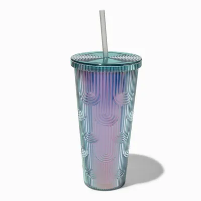 Ombre Teal Waterfall Textured Tumbler