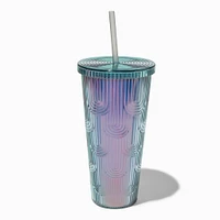 Ombre Teal Waterfall Textured Tumbler