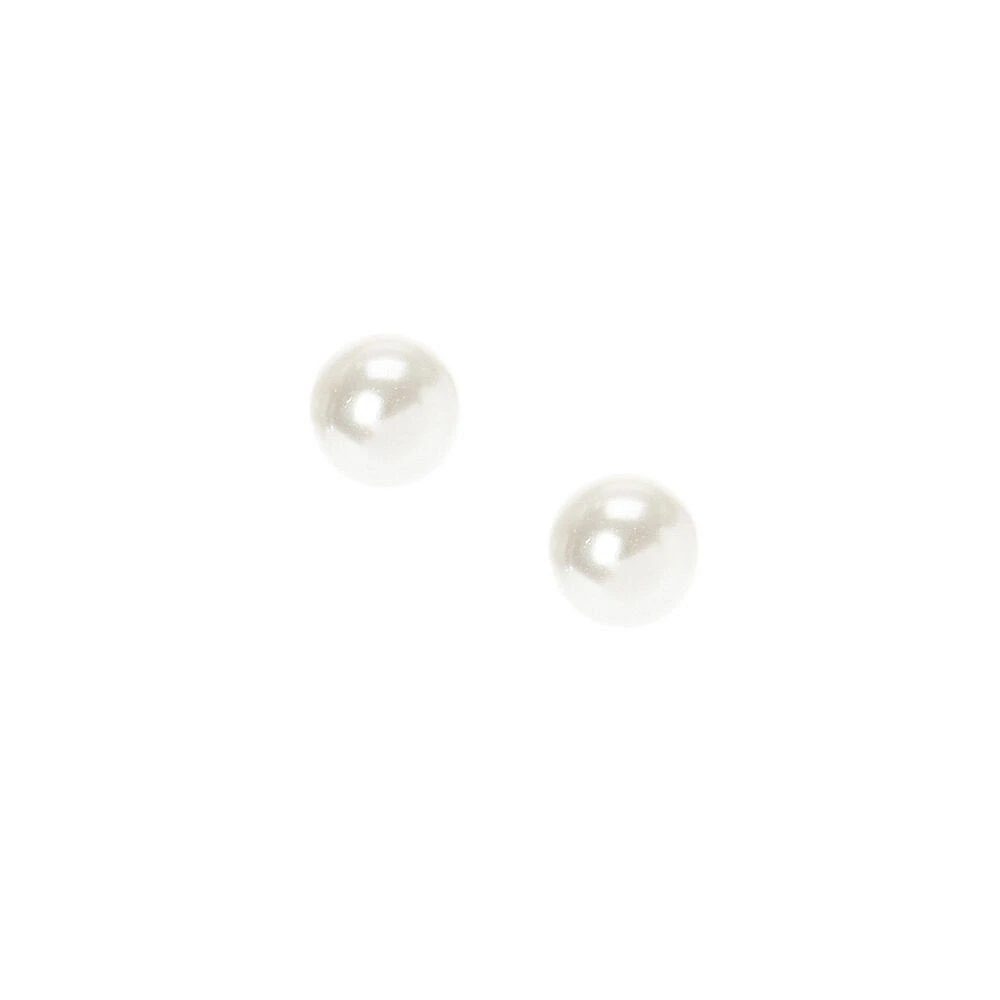 White Pearl 6mm Stud Earrings