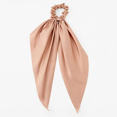 Small Tan Hair Scrunchie Scarf