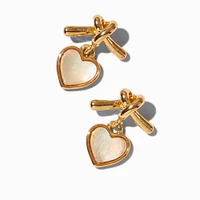 Gold-tone Knot Heart Dangler Earrings