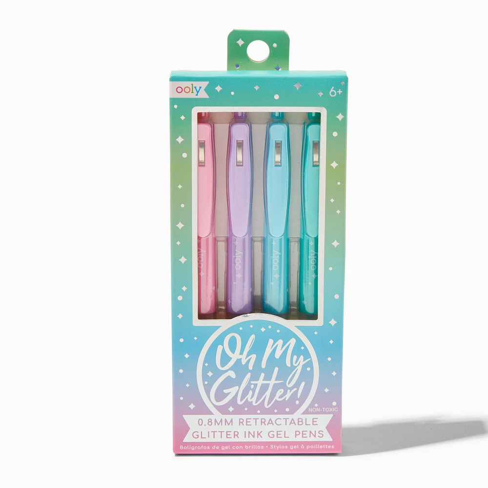 ooly® Oh My Glitter! Retractable Glitter Ink Gel Pens - 4 Pack