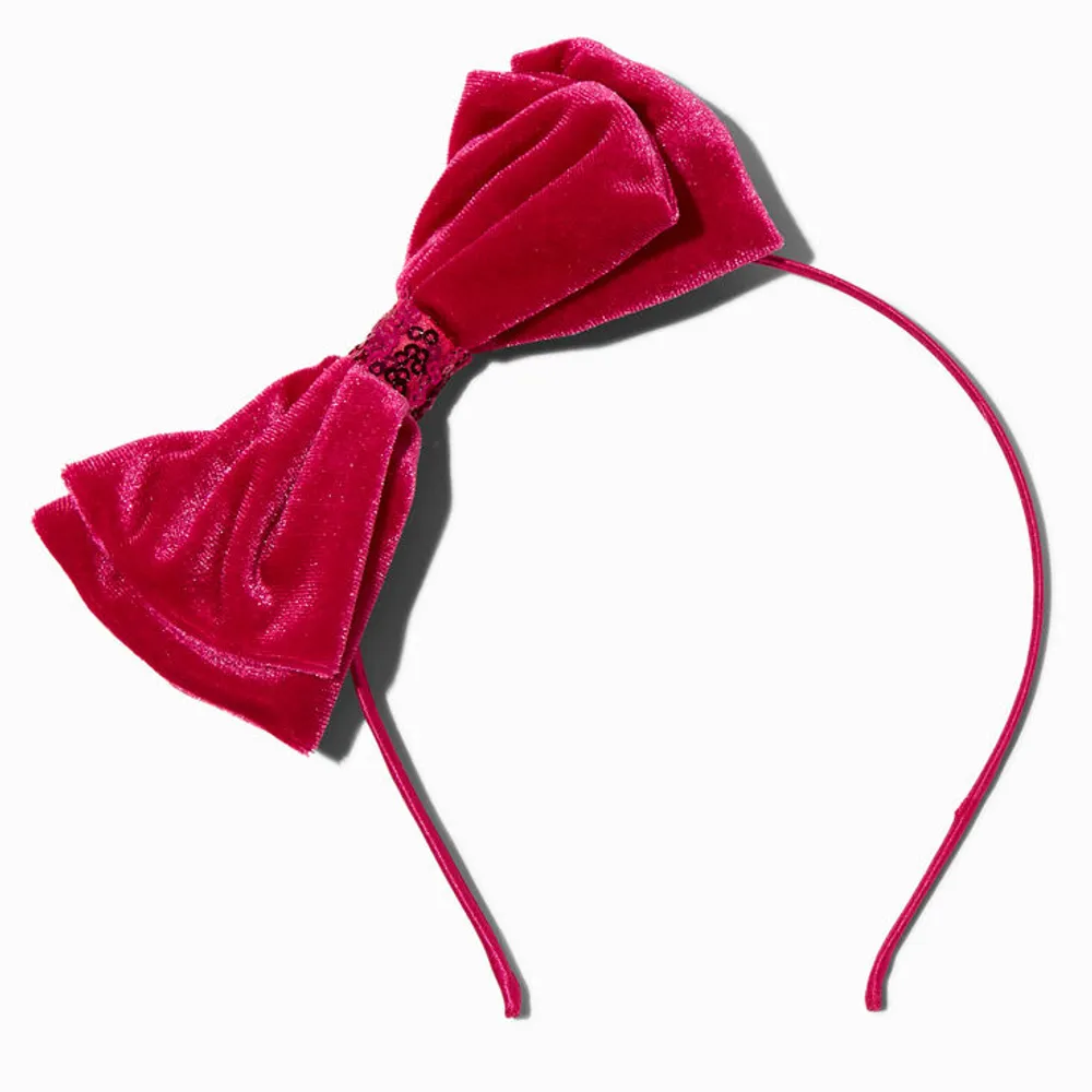 Velvet Sequin Bow Headband