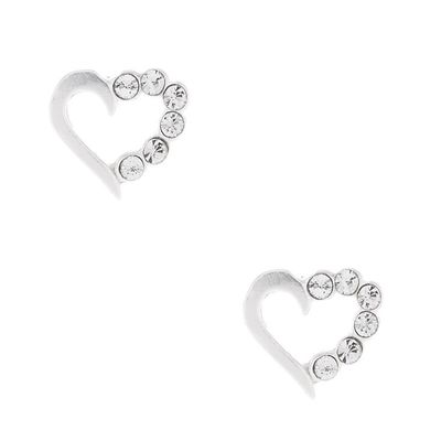 Sterling Silver Stone Heart Stud Earrings