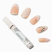 Bling Shells & Pearls Almond Vegan Faux Nail Set - 24 Pack
