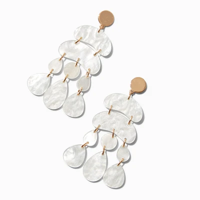 Pearlized Abstract Chandelier Drop Earrings