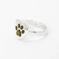 Paw Print Mood Ring - Silver