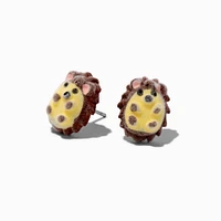 Fuzzy Hedgehog Stud Earrings