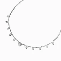 Silver-tone Cubic Zirconia Jasmine Choker Necklace