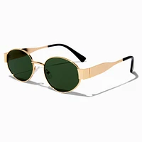 Gold Oval Metal Sunglasses