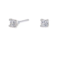 C LUXE by Claire's Sterling Silver Cubic Zirconia 3MM Square Stud Earrings