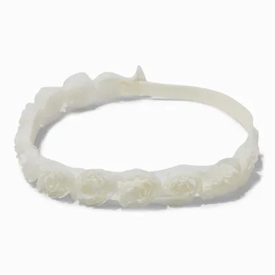 Claire's Club White Rose Flower Headwrap