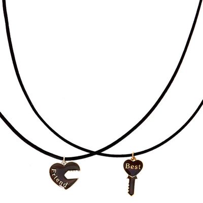 Best Friends Mood Lock & Key Pendant Necklaces - 2 Pack