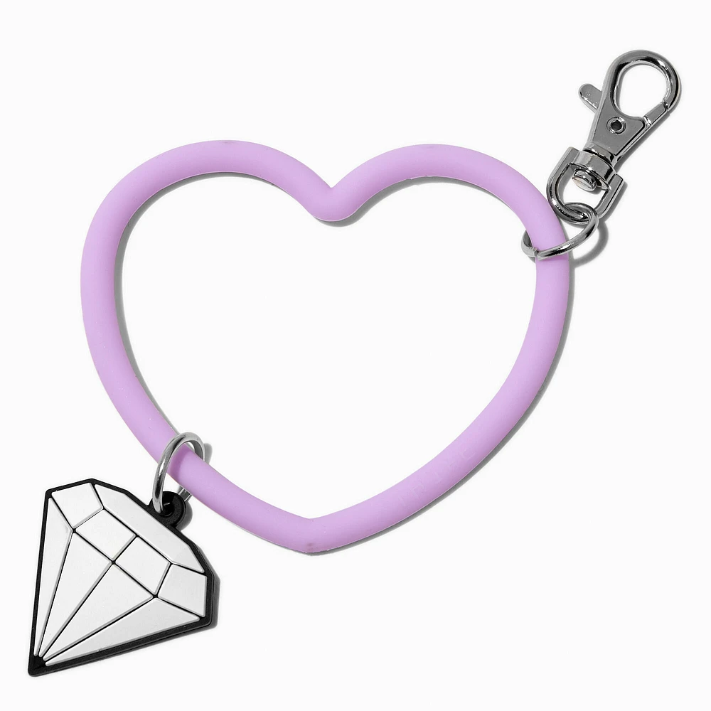 T H E M E x Claire's Purple Heart & Diamond Keychain Clip