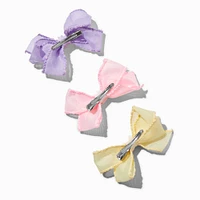 Claire's Club Pastel Ribbon Loopy Hair Bow Clips - 3 Pack