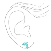 Seashell, Dolphin, & Mermaid Stud Earrings - 3 Pack