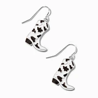 Cowprint Cowboy Boot 1" Drop Earrings