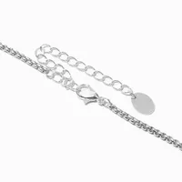 Silver Snake Cross Pendant Necklace