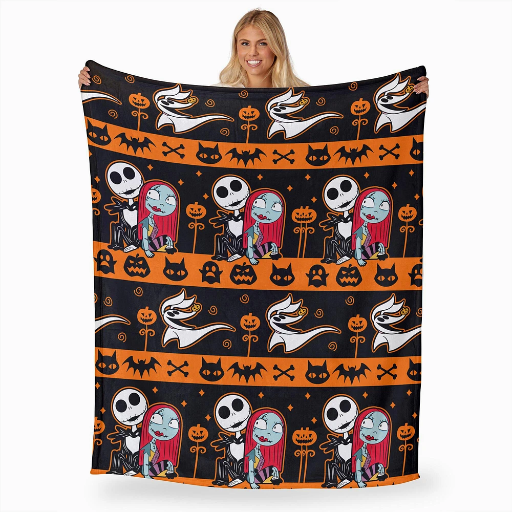 The Nightmare Before Christmas™ Striped Nightmare Silk Touch Throw Blanket