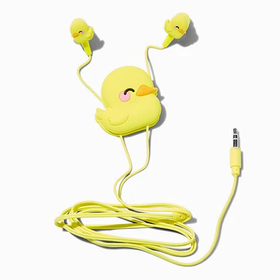 Yellow Chick Silicone Earbuds & Winder