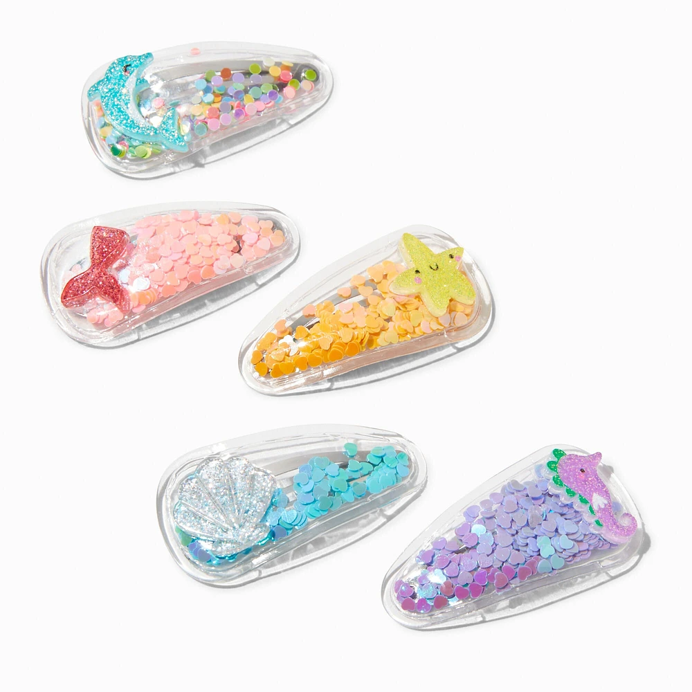 Claire's Club Sea Critter Shaker Snap Hair Clips - 5 Pack