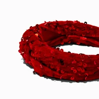 Red Sequin Knotted Headband