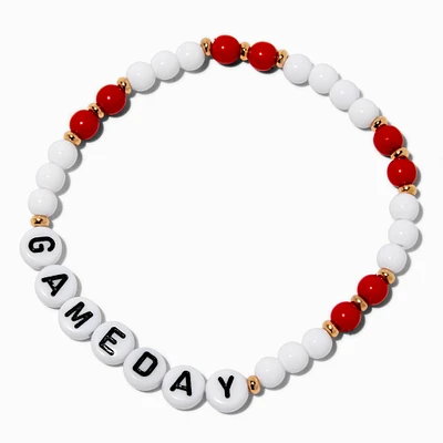 Red & Yellow ''Gameday'' Beaded Stretch Bracelet