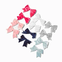 Claire's Club Velvet Mini Hair Bow Clips - 12 Pack