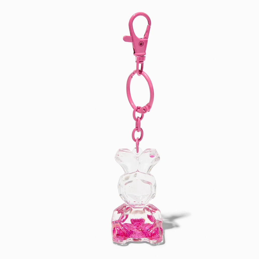 Bunny Water-Filled Glitter Keychain