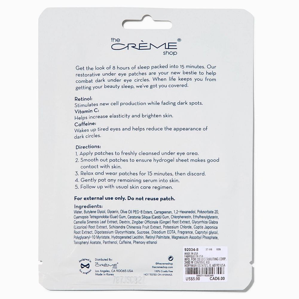 The Crème Shop® How Do I Look? Rested. Restorative Hydrogel Under Eye Patches - 2 Pack