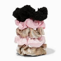 Neutral Mixed Texture Hair Scrunchies - 5 Pack