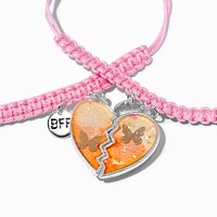 Best Friends Butterfly Heart Adjustable Cord Bracelets - 2 Pack