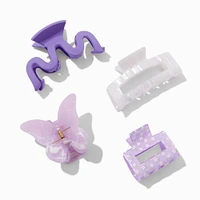 Mixed Purple Butterfly Hair Claws - 4 Pack