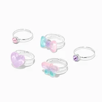 Claire's Club Pink, Purple & Teal Ombre Rings - 5 Pack