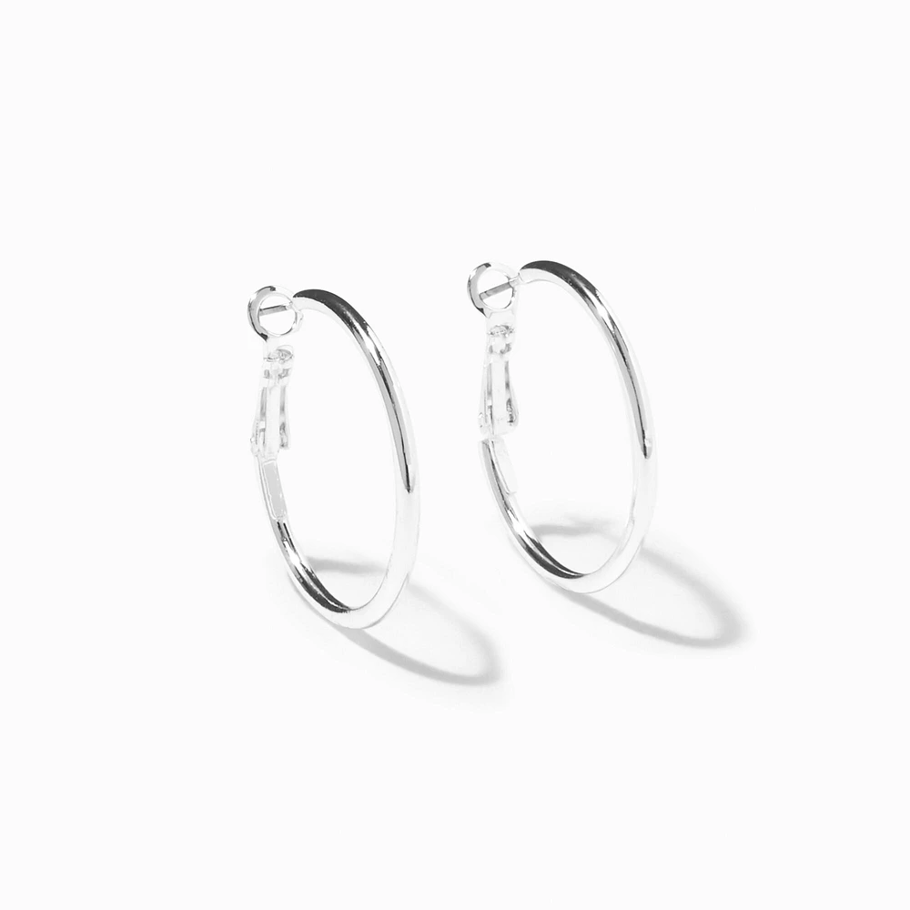 Silver-tone 30mm Hoop Earrings